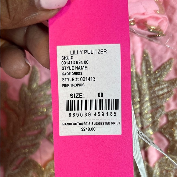 Lilly Pulitzer Strapless Dress in Pink with Gold Accents - Picture 5 of 7